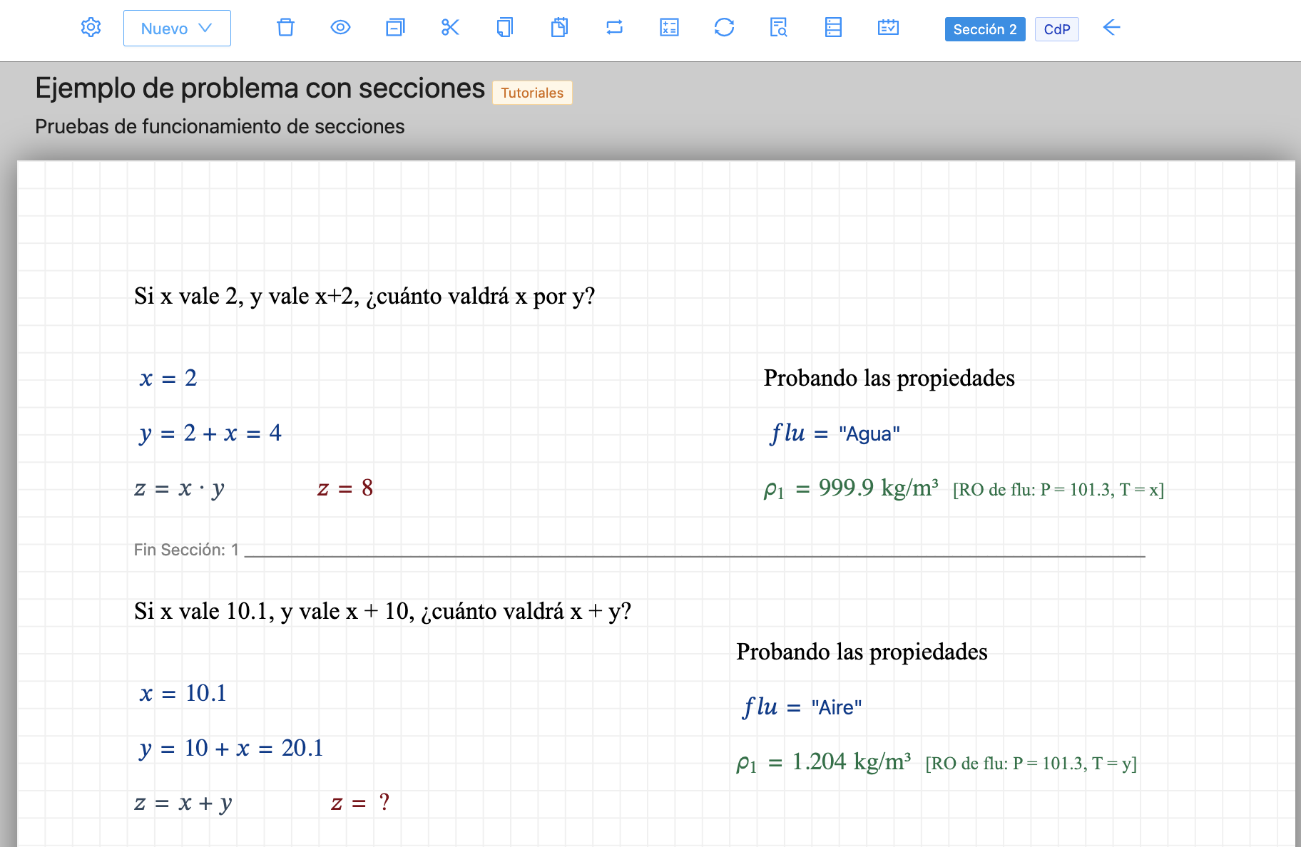 Problema con secciones